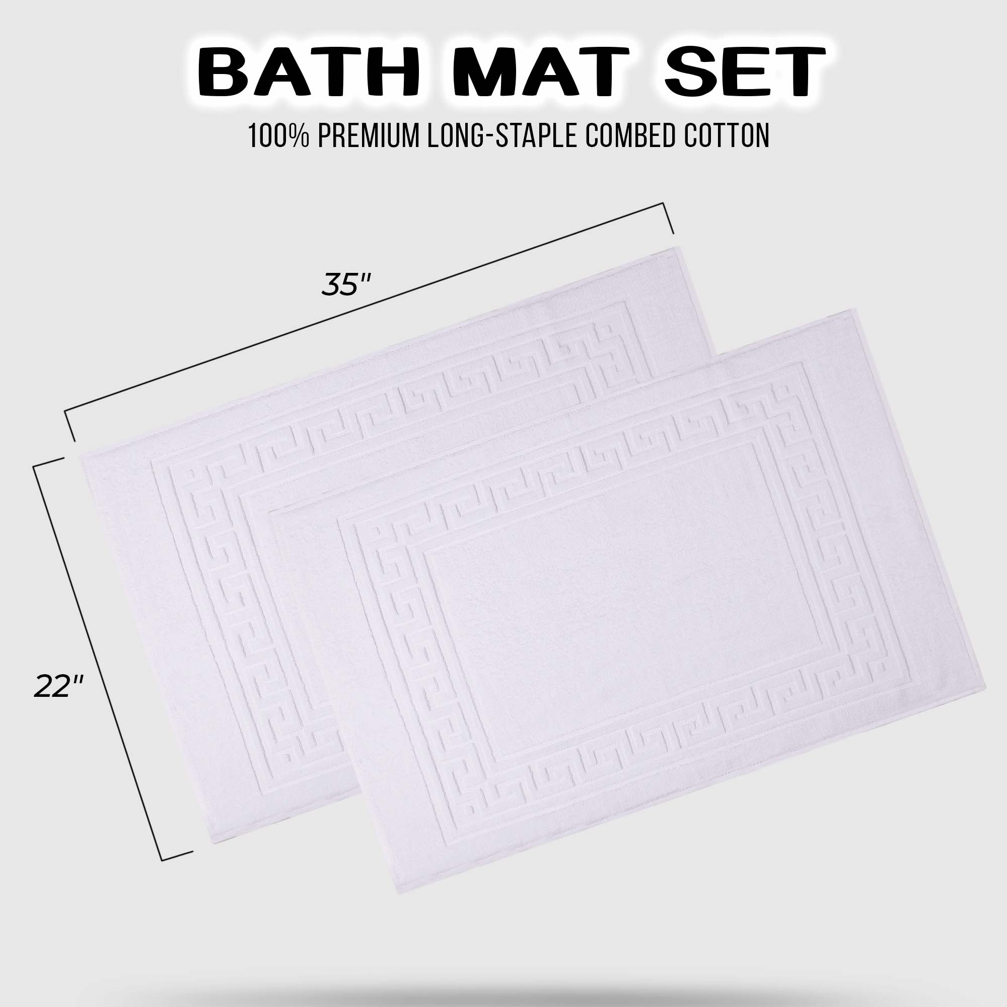 Egyptian Cotton Greek Key Infinity Border Bath Mat Set of 2 - Bath Mats by Superior Brand