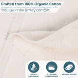 Oregon Organic Cotton Medium Weight Solid Hand Towel, Set of 6 - Hand Towel by Superior Brand