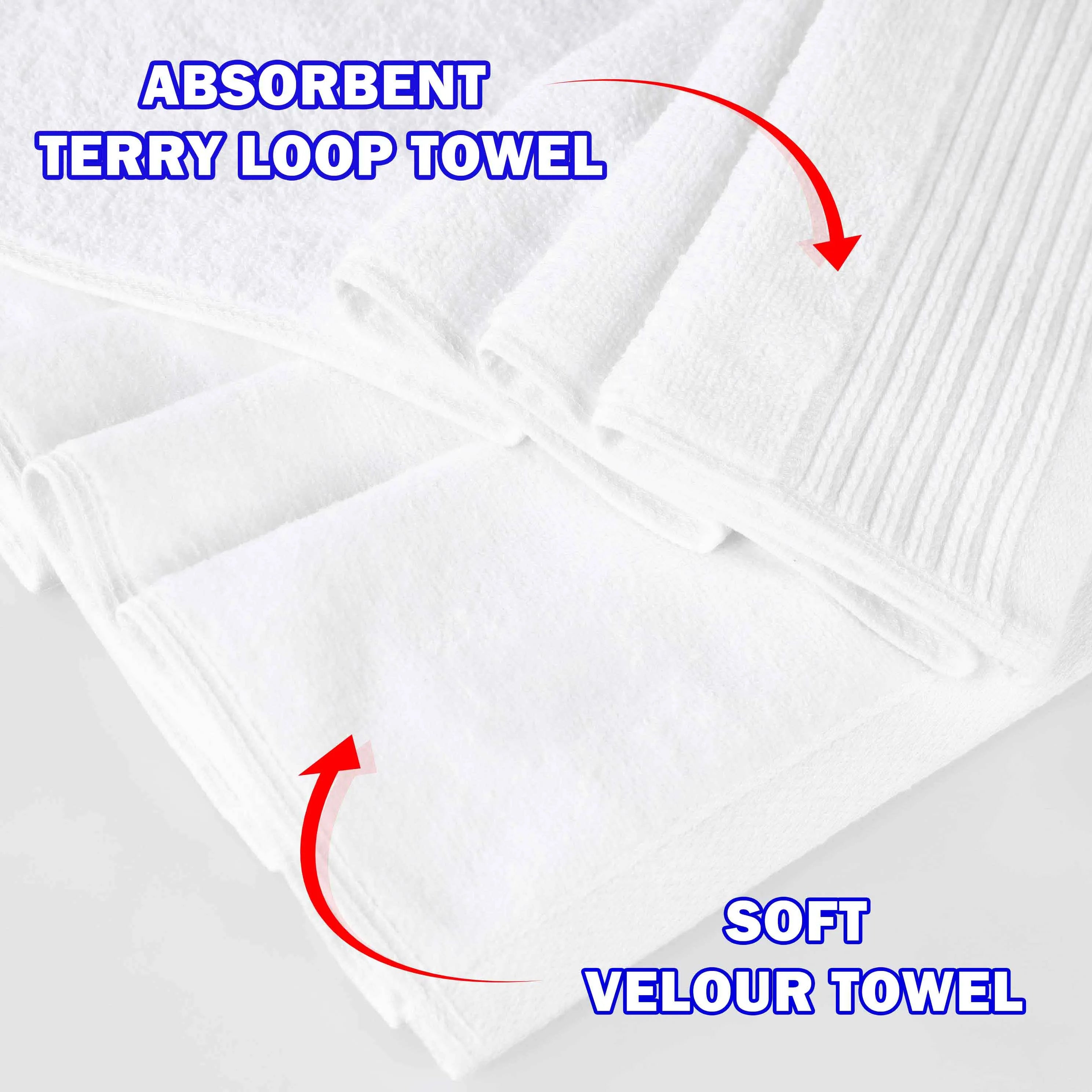 Cotton Jacquard and Solid Towel Set 8 Piece - Marble - Towel Set by Superior Brand