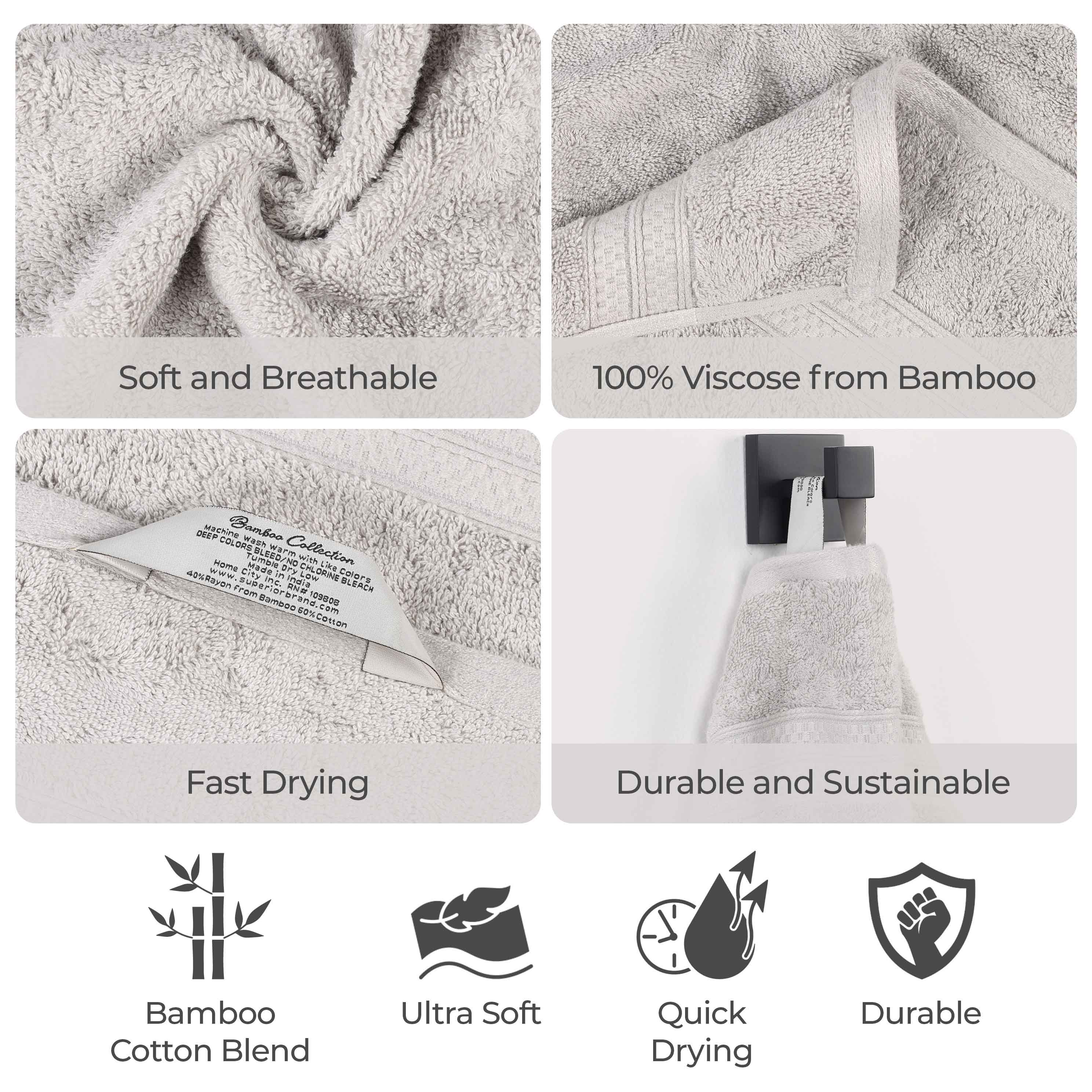Ultra-Soft Rayon from Bamboo Cotton Blend 8 Piece Towel Set - Towel Set by Superior