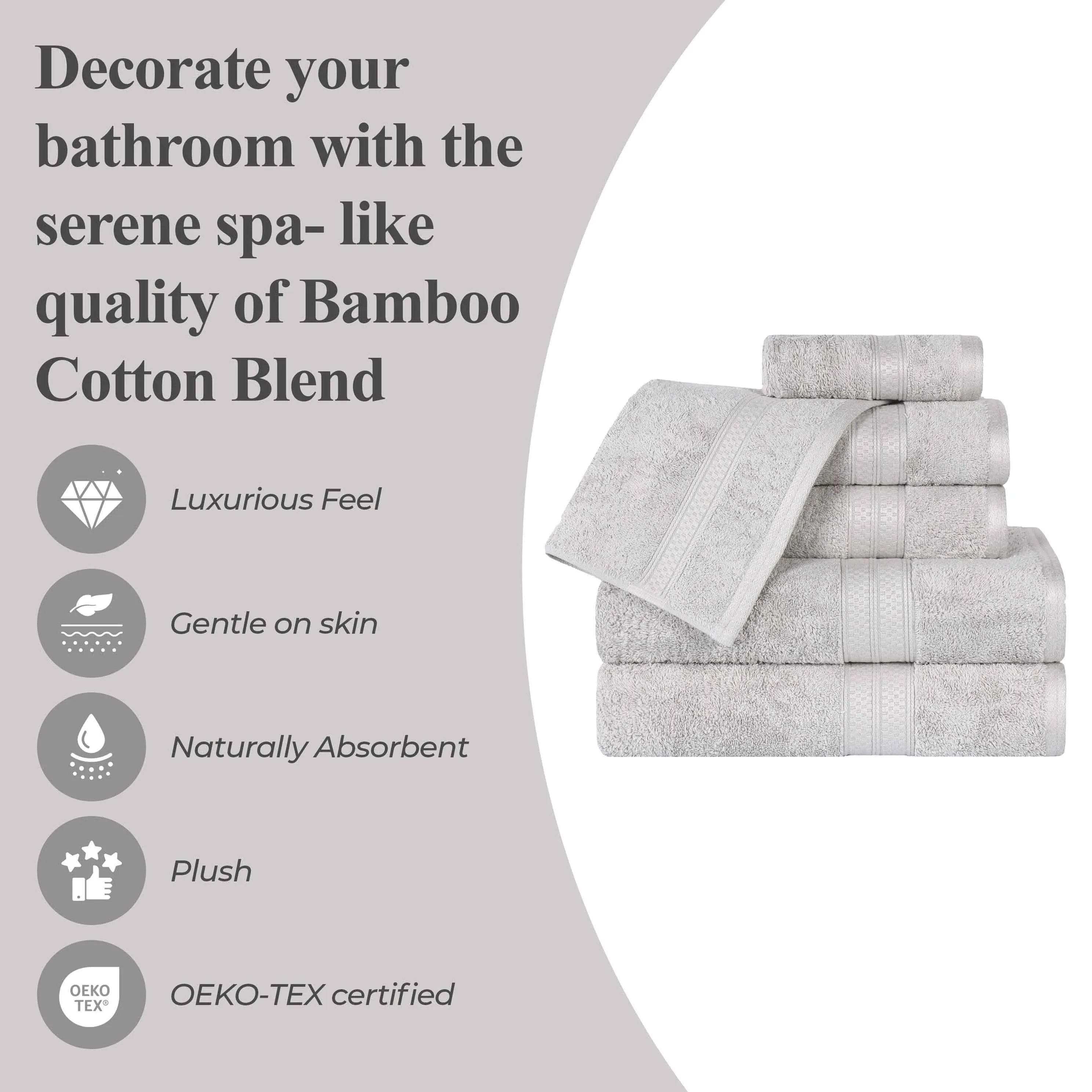 Rayon from Bamboo Cotton Blend Luxury Assorted 18 Piece Towel Set - Towel Set by Superior Brand