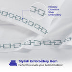 100% Cotton Bed Sheet Set Embroidered Deep Pocket Chain Links - Sheet Set by Superior Brand