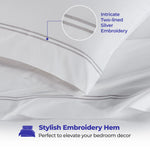 100% Cotton Bed Sheet Set Two-Line Embroidered Deep Pocket Fieldstone - Sheet Set by Superior Brand