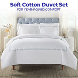 100% Cotton Chain Links Embroidered Duvet Cover Set - Duvet Cover Set by Superior Brand
