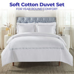 100% Cotton Greek Key Embroidered Duvet Cover Set - Duvet Cover Set by Superior Brand