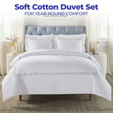 100% Cotton Greek Key Embroidered Duvet Cover Set - Duvet Cover Set by Superior Brand