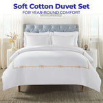 100% Cotton Gold Embroidered Duvet Cover Set - Duvet Cover Set by Superior Brand