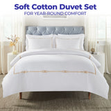 100% Cotton Gold Embroidered Duvet Cover Set - Duvet Cover Set by Superior Brand