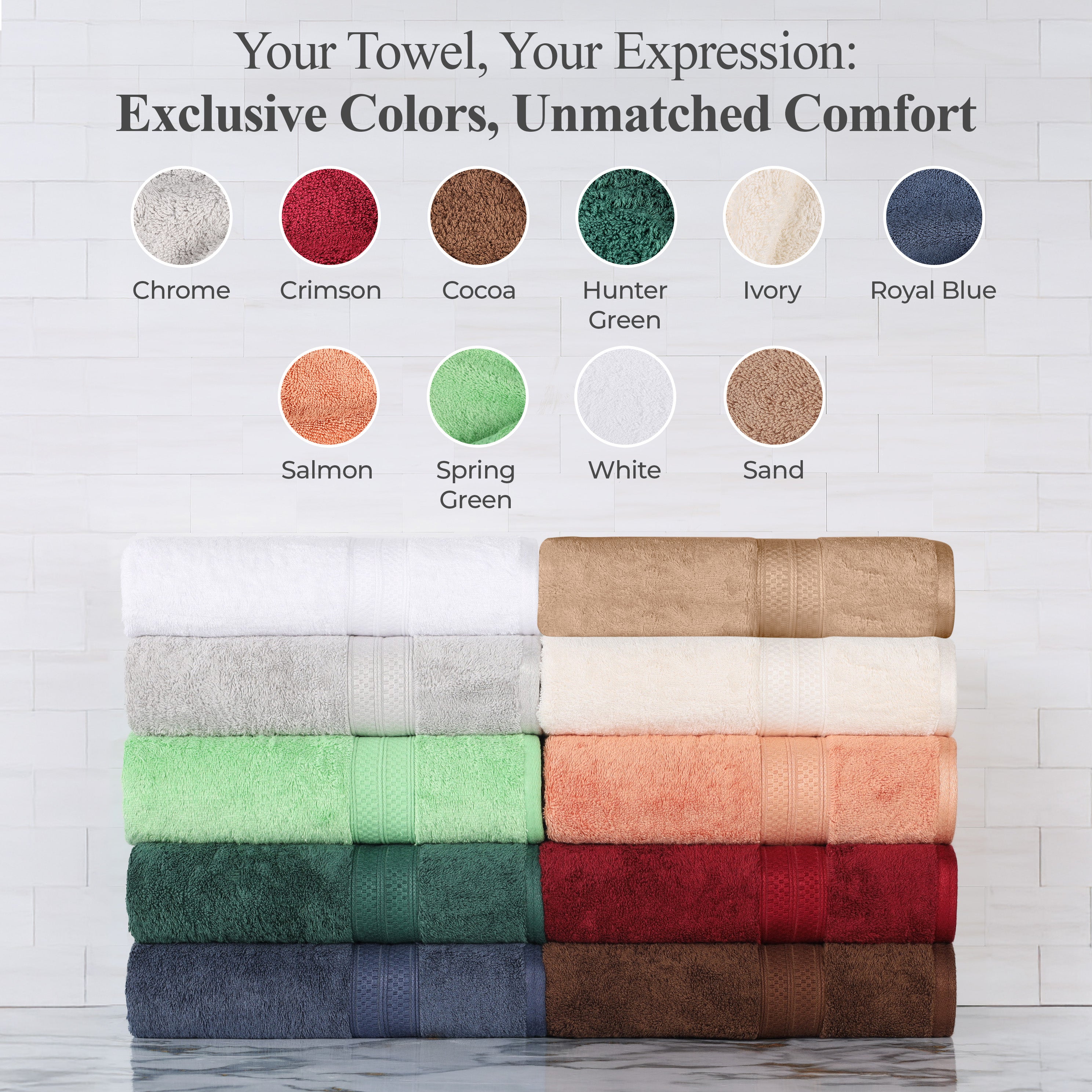 Ultra-Soft Rayon from Bamboo Cotton Blend 8 Piece Towel Set - Towel Set by Superior