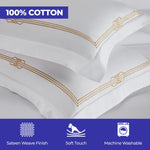100% Cotton Gold Embroidered Duvet Cover Set - Duvet Cover Set by Superior Brand