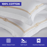 100% Cotton Gold Embroidered Duvet Cover Set - Duvet Cover Set by Superior Brand
