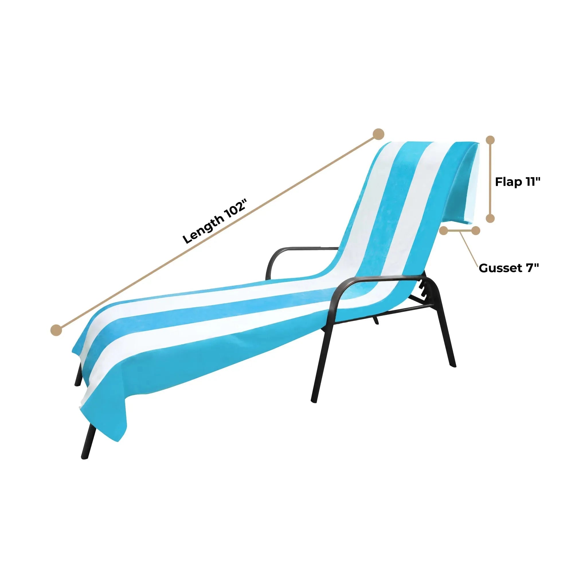 Cabana Striped Cotton Standard Size Chaise Lounge Chair Cover Set - Lounge Chair Cover by Superior Brand