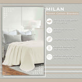 Milan Cotton Textured Jacquard Striped Lightweight Woven Blanket - Blanket by Superior Brand