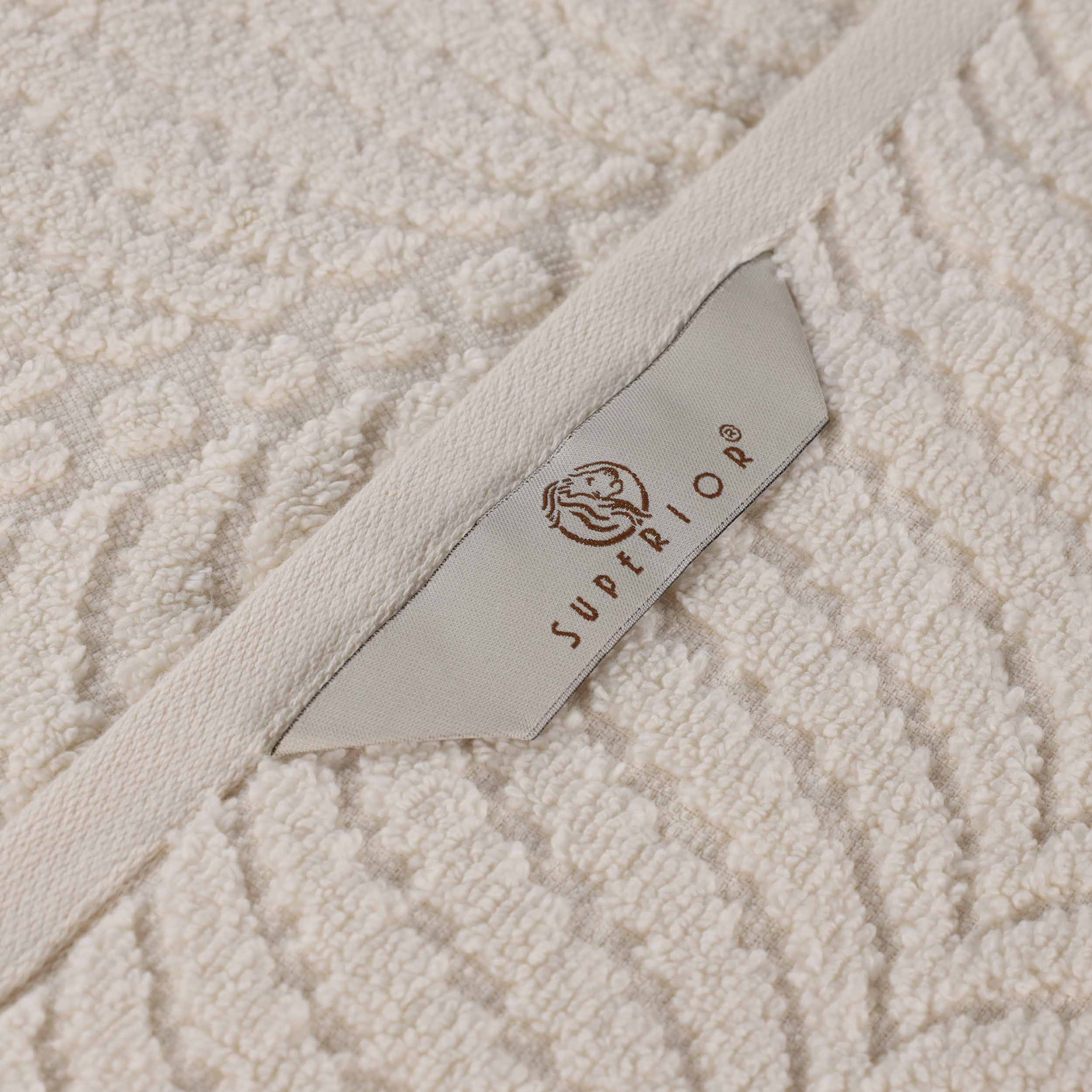 Zero Twist Cotton Solid and Jacquard Bath Towel Set of 4 - Bath Towel by Superior Brand