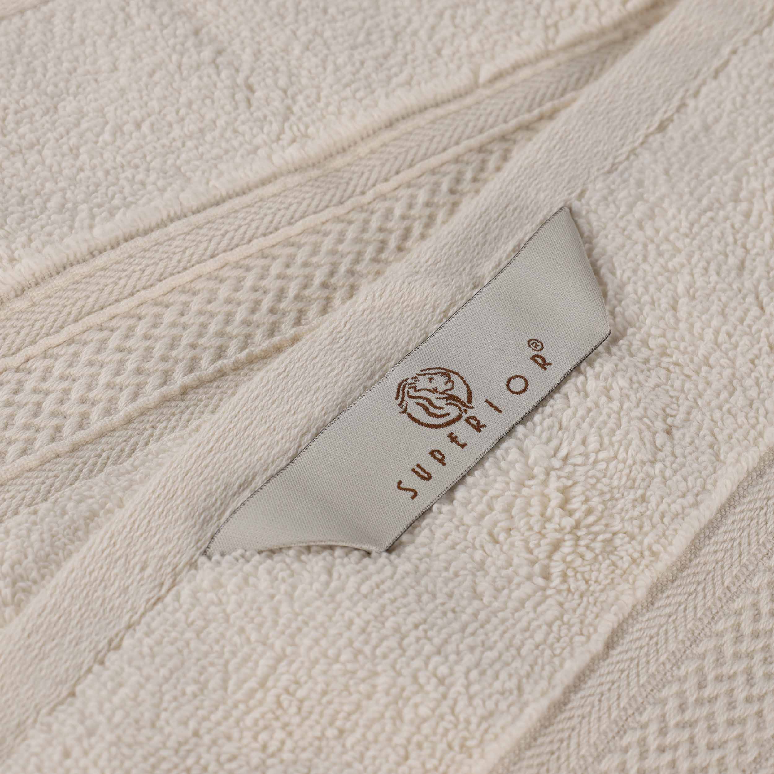 Chevron Zero Twist Solid and Jacquard Cotton 8 Piece Towel Set - Towel Set by Superior Brand