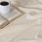 Milan Cotton Textured Jacquard Striped Lightweight Woven Blanket - Blanket by Superior Brand