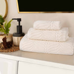 Chevron Zero Twist Jaquard Cotton 3 Piece Bathroom Towel Set - Towel Set by Superior Brand