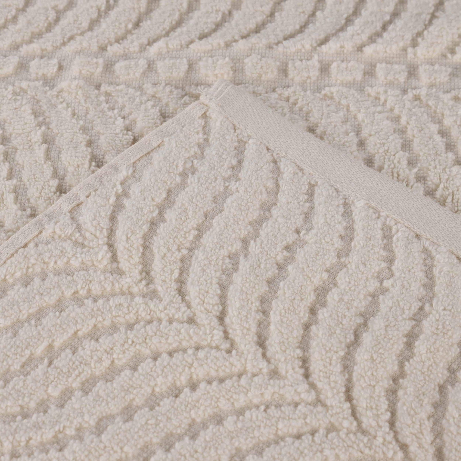 Chevron Zero Twist Cotton Solid and Jacquard Face Towel Set of 12