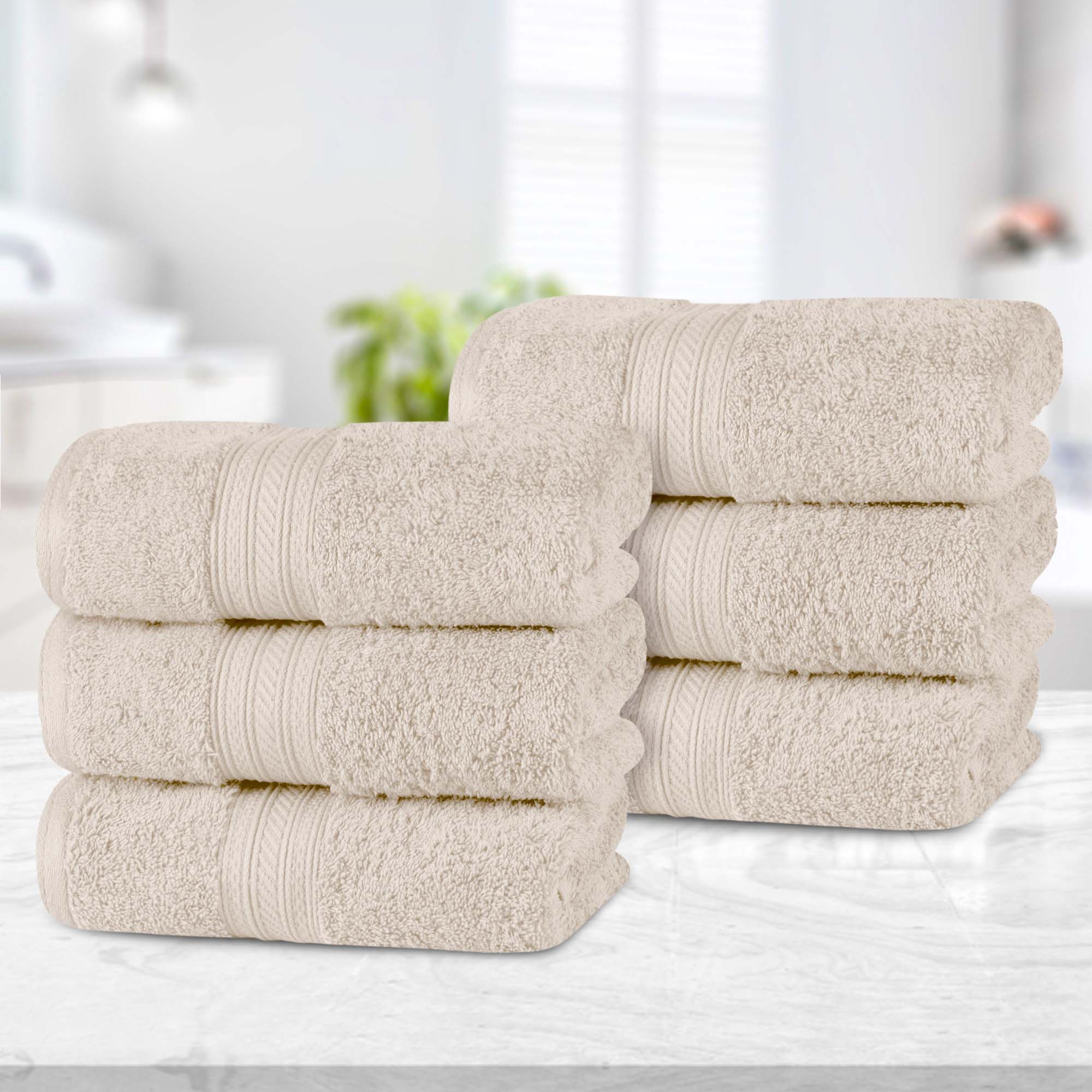 Cotton Terry Hand Towel Set 6-Piece - Atlas - Hand Towel Set by Superior Brand