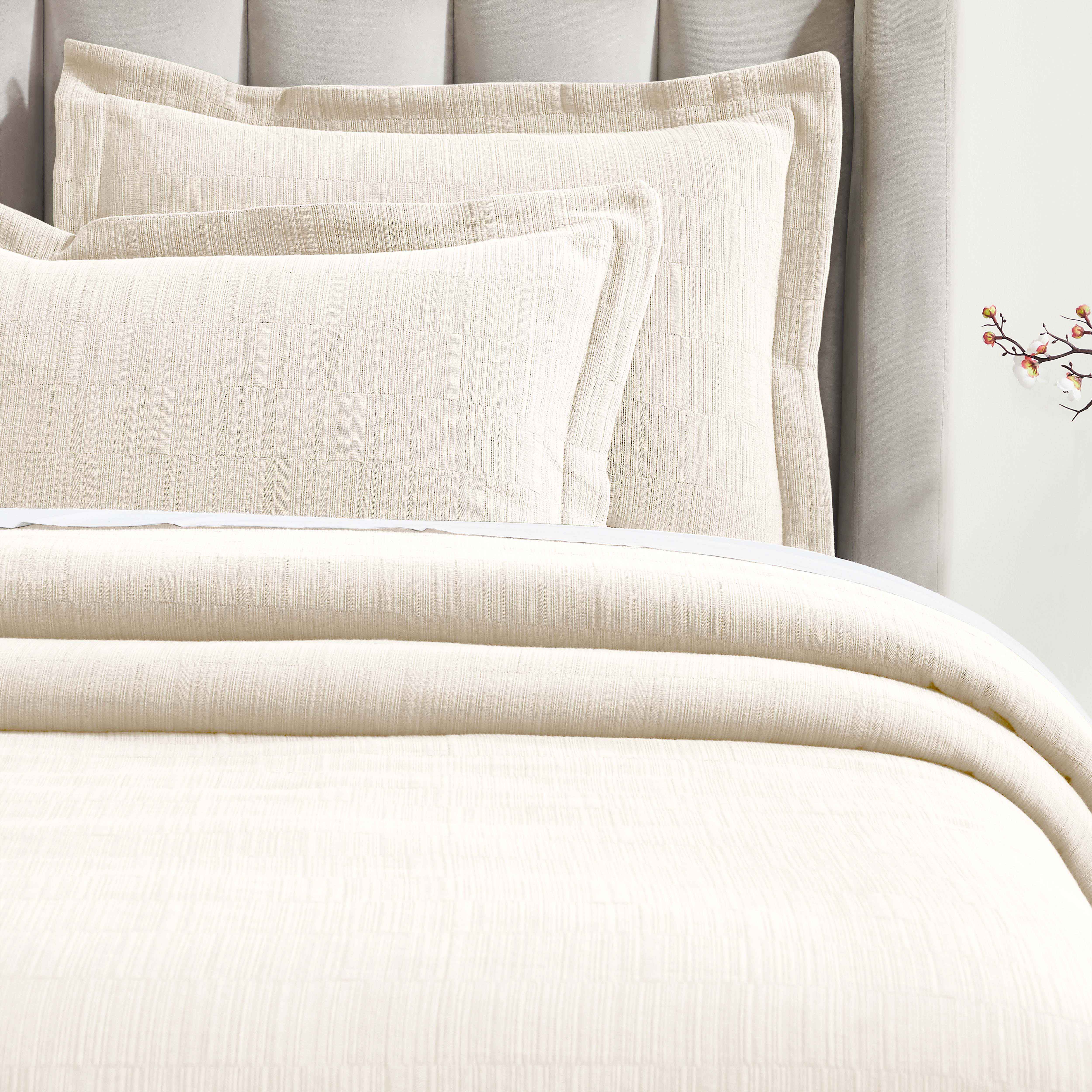 Zenith Cotton Medium Weight Geometric Matelasse Bedspread and Sham Set - Bedspread by Superior Brand
