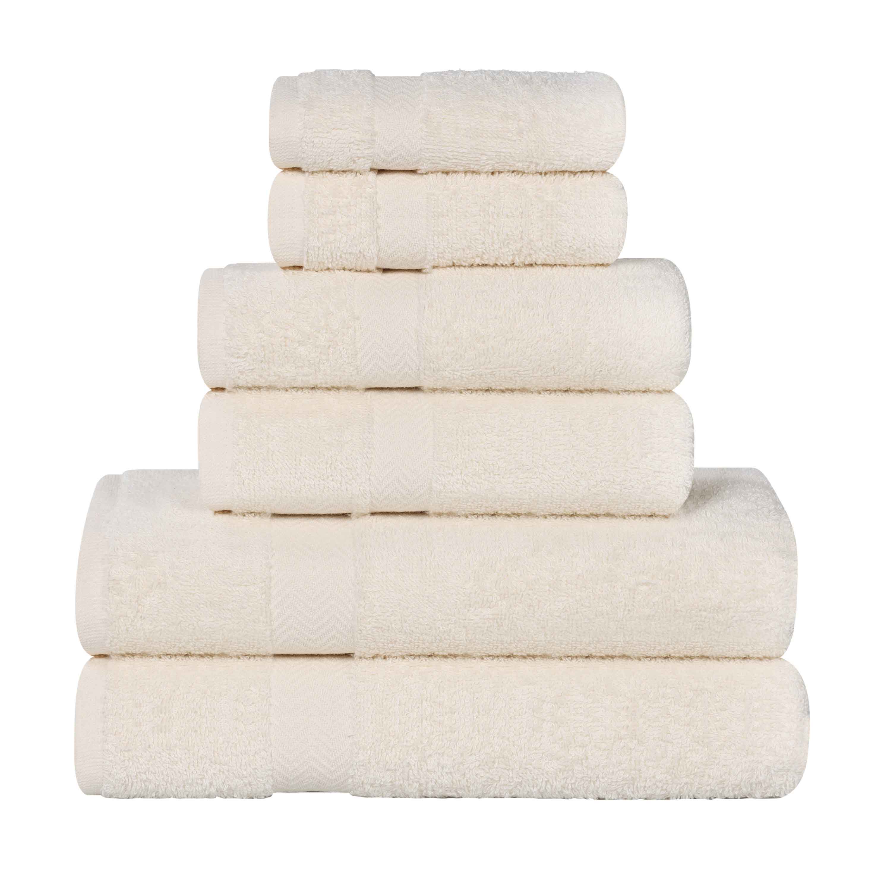 6 Piece Cotton Eco-Friendly Soft Absorbent Towel Set - Towel Set by Superior Brand