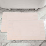 Leo Cotton Solid Modern Absorbent Heavy Washable Bath Mat Set of 2 - Bath Mats by Superior Brand