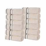 Niles Egyptian Giza Cotton Ultra Plush Face Towel Set 12 Piece - Egyptian Cotton Face Towel by Superior Brand