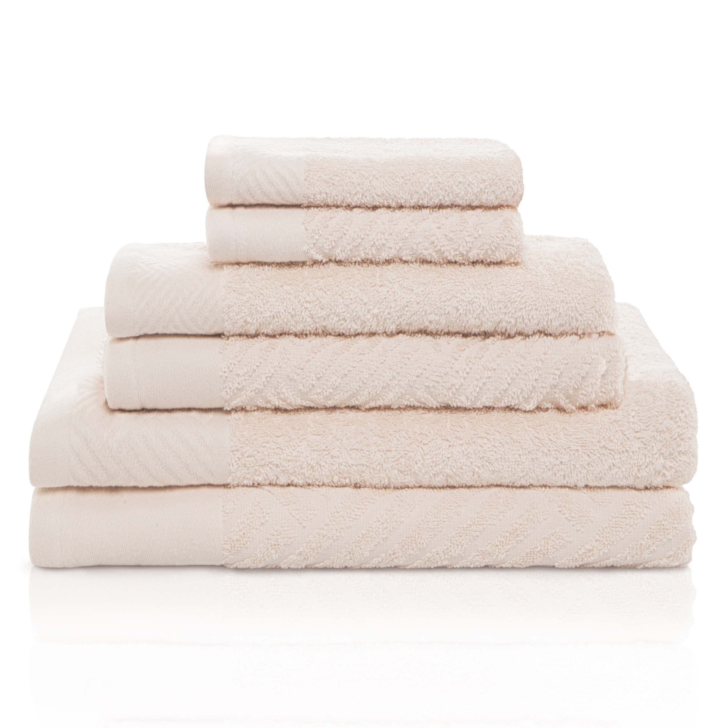 Egyptian Cotton Basketweave Towel Set 6 Piece - Egyptian Cotton Towel Set by Superior Brand
