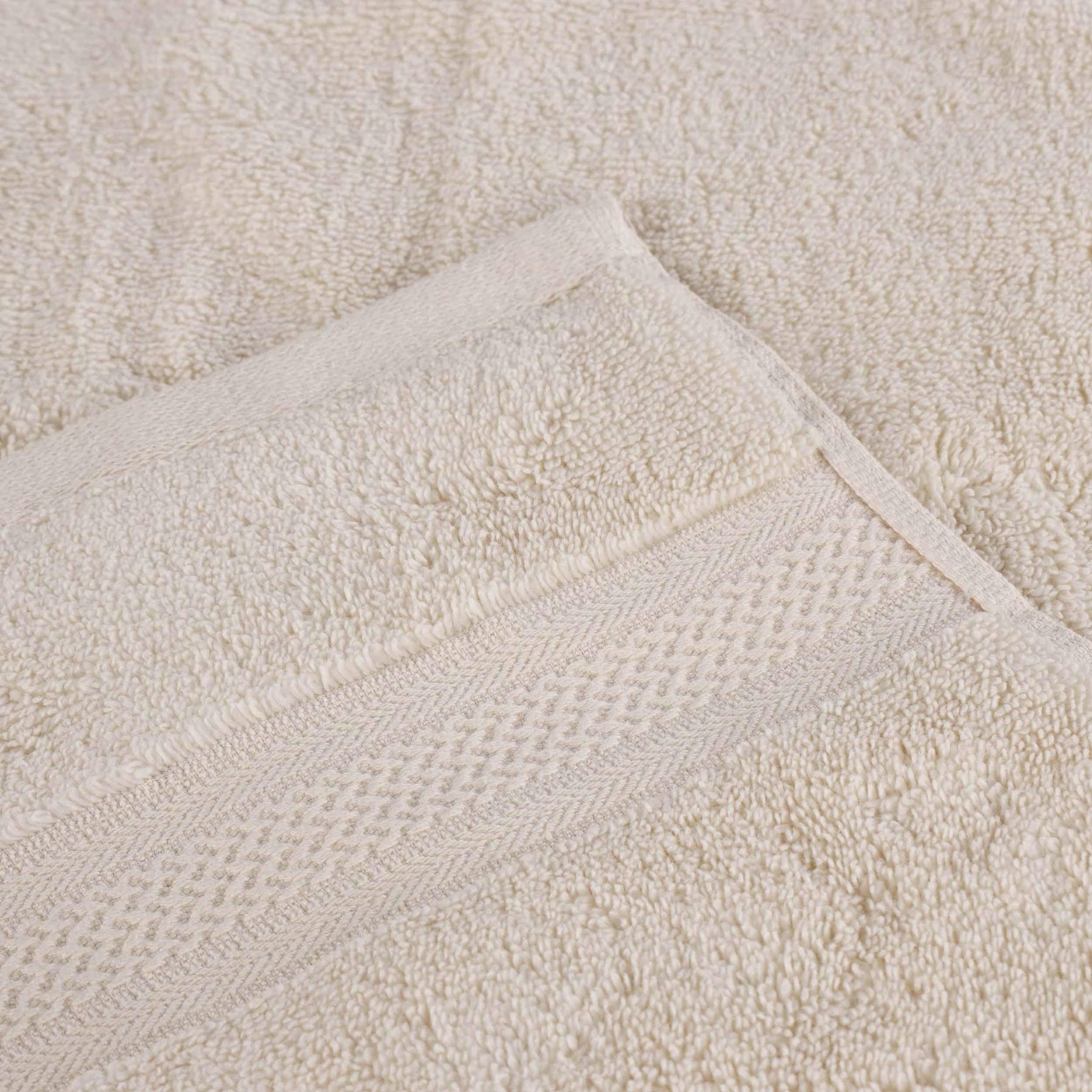 Chevron Zero Twist Cotton Solid and Jacquard Face Towel Set of 12