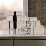 Sadie Zero Twist Cotton Solid and Jacquard Floral 6 Piece Towel Set - Towel Set by Superior Brand