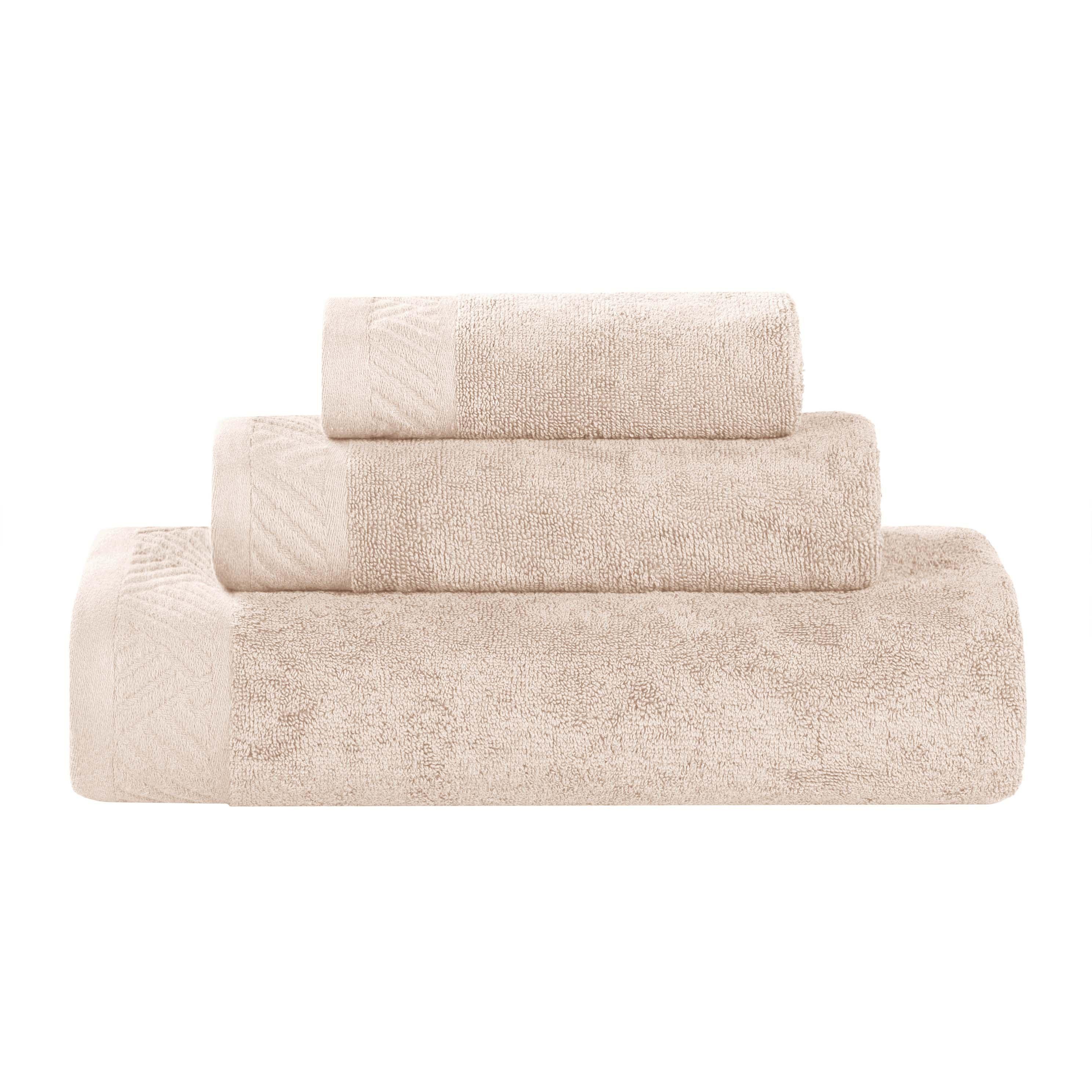 Egyptian Cotton Basketweave Solid Towel Set 3 Piece - Egyptian Cotton Towel Set by Superior Brand