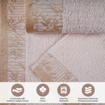 Wisteria Cotton Medium Weight Floral Jacquard Border 12 Piece Towel Set - Towel Set by Superior Brand