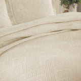 Lightweight Cotton Bedspread Sets 3-Piece Geometric Fret Jacquard Matelassé Scalloped - Bedspread by Superior Brand