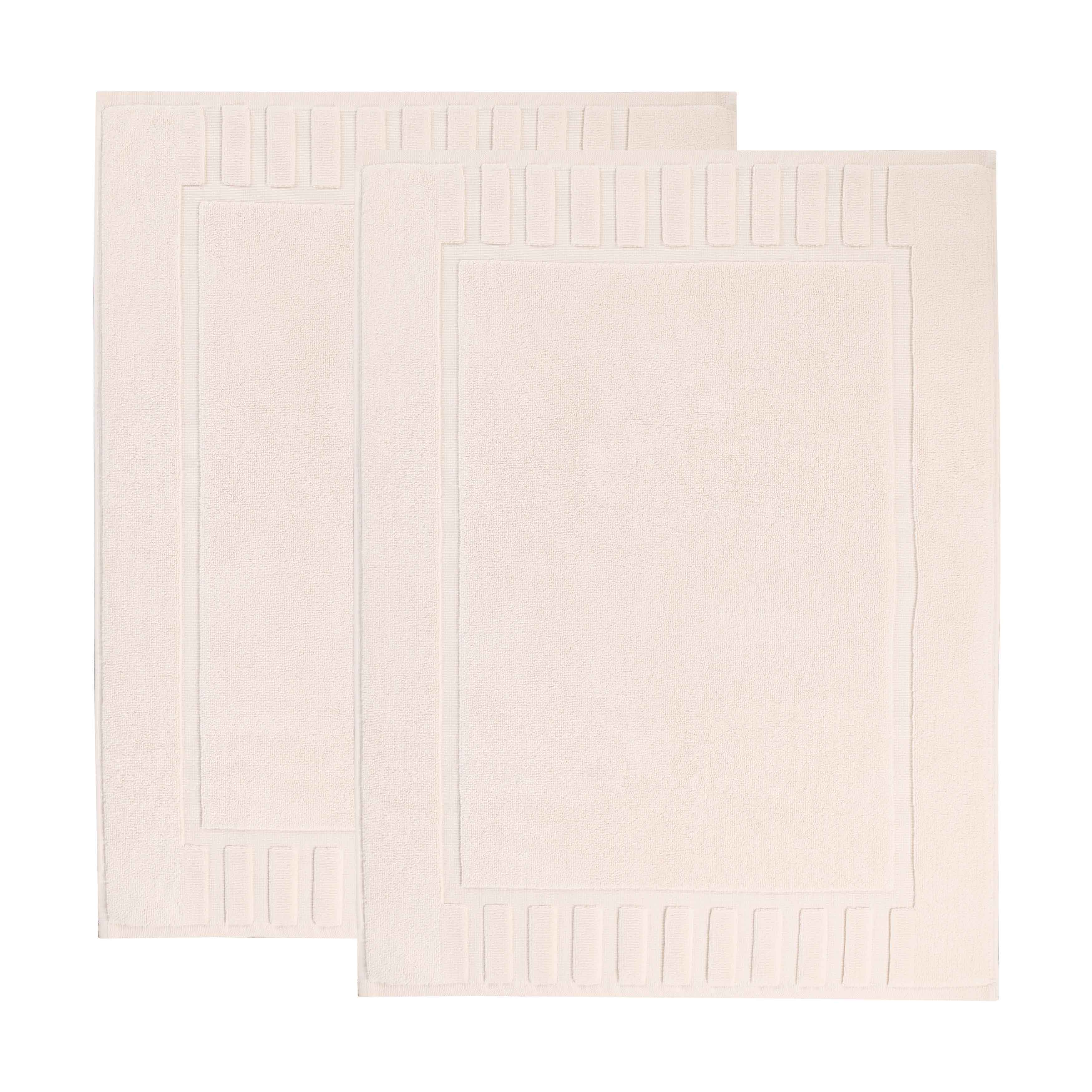 Leo Cotton Solid Modern Absorbent Heavy Washable Bath Mat Set of 2 - Bath Mats by Superior Brand