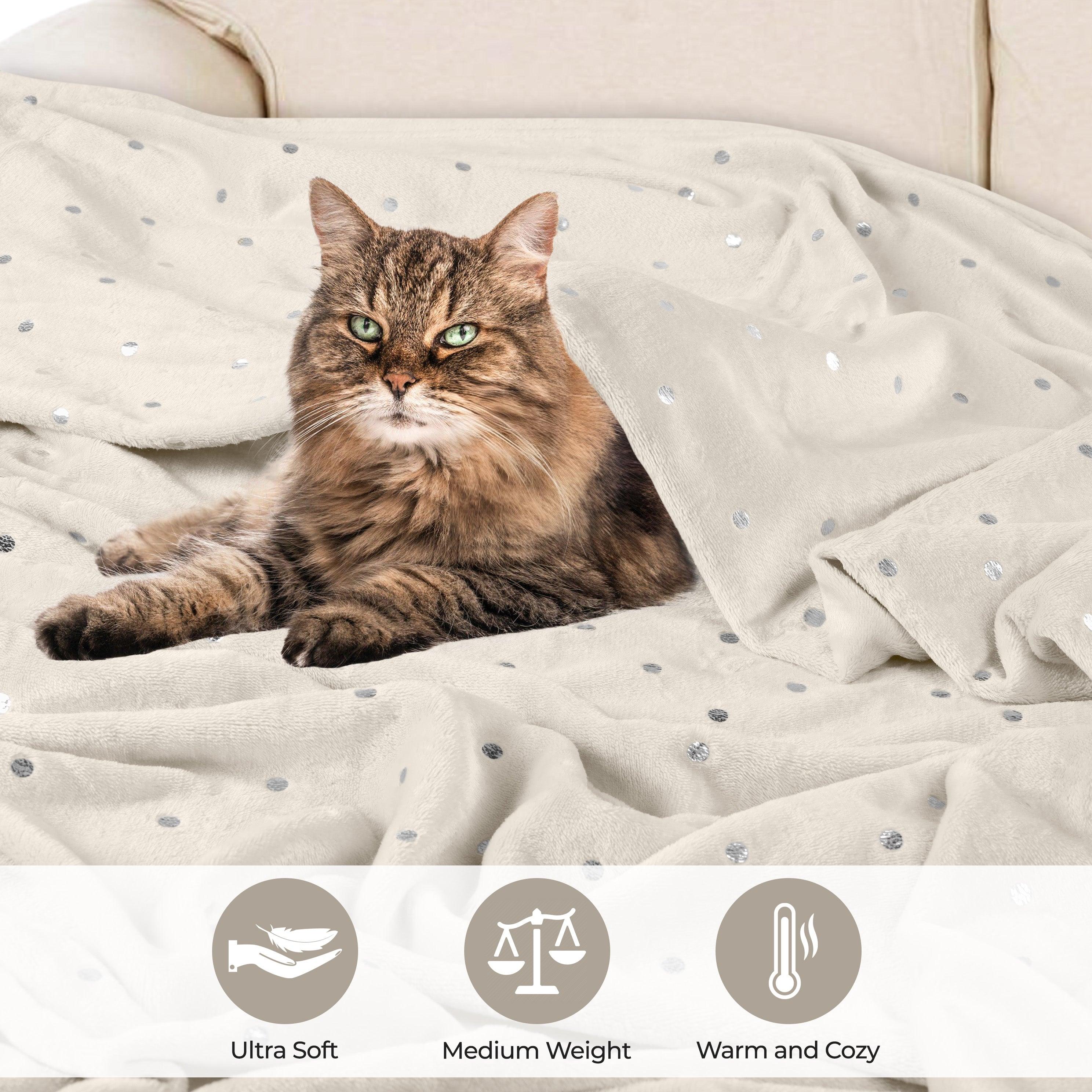 Fleece Plush Medium Weight Fluffy Soft Decorative Polka Dot Blanket - Blanket by Superior Brand