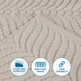 Chevron Zero Twist Solid and Jacquard Cotton 8 Piece Towel Set - Towel Set by Superior Brand