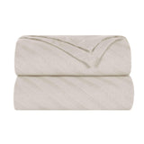 Milan Cotton Textured Jacquard Striped Lightweight Woven Blanket - Blanket by Superior Brand