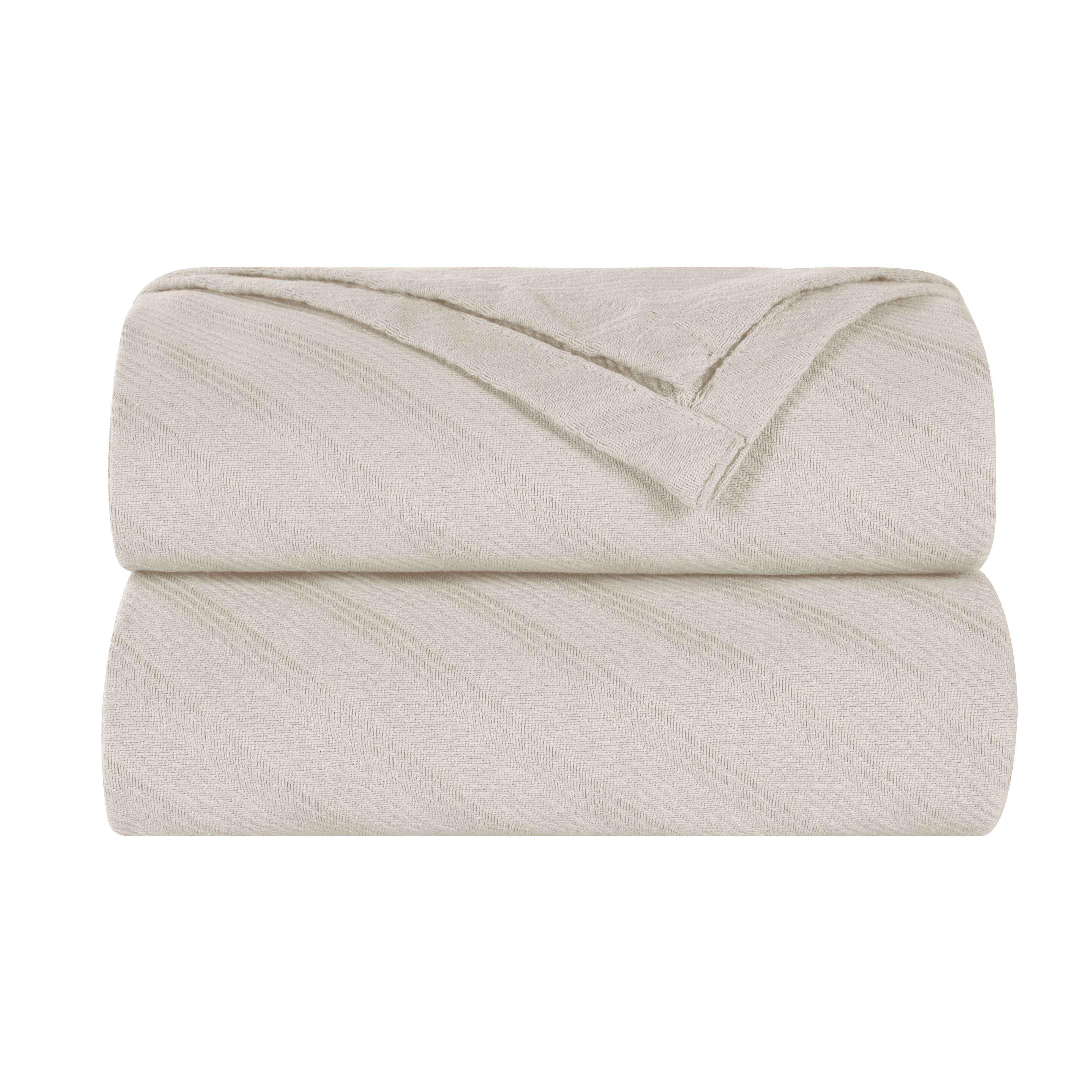 Milan Cotton Textured Jacquard Striped Lightweight Woven Blanket - Blanket by Superior Brand