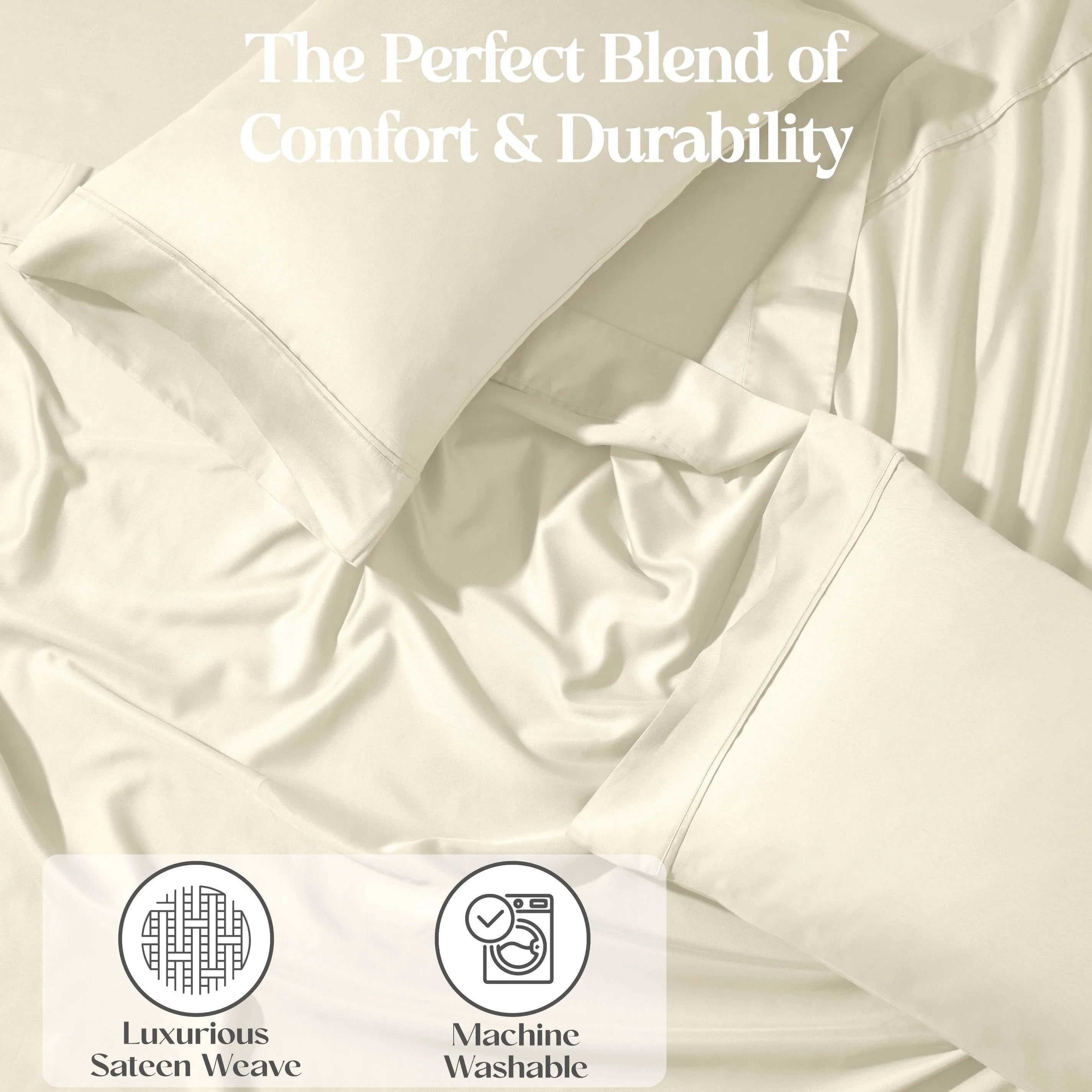 1200 Thread Count Cotton Rich Bed Sheet Set Solid Deep Pocket - Sheet Set by Superior Brand