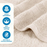 Chevron Zero Twist Solid and Jacquard Cotton 8 Piece Towel Set - Towel Set by Superior Brand