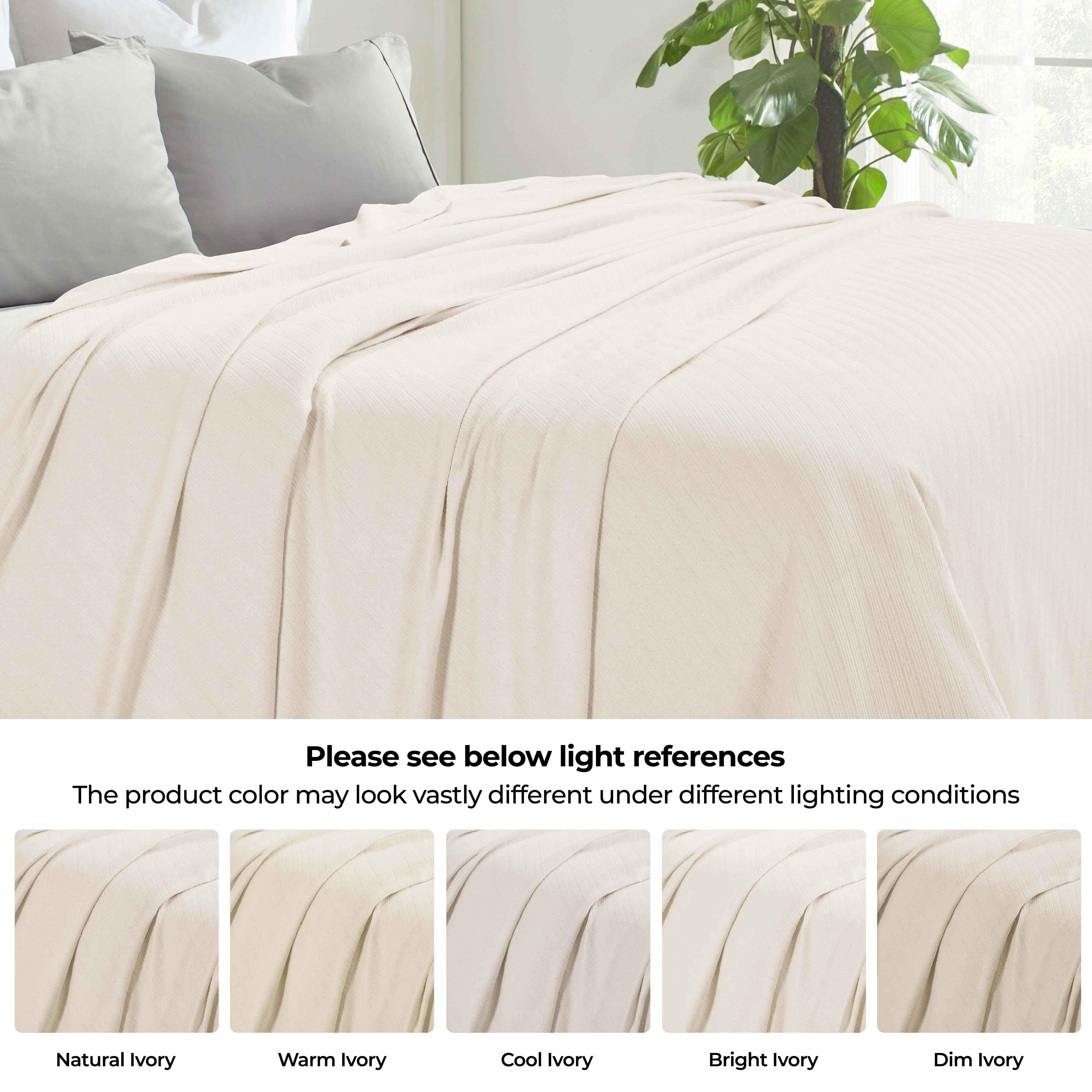 Milan Cotton Textured Jacquard Striped Lightweight Woven Blanket - Blanket by Superior Brand