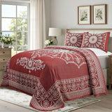 Kymbal Cotton Blend Woven Medallion Jacquard Bedspread Set - Bedspread by Superior Brand