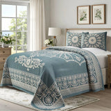 Kymbal Cotton Blend Woven Medallion Jacquard Bedspread Set - Bedspread by Superior Brand