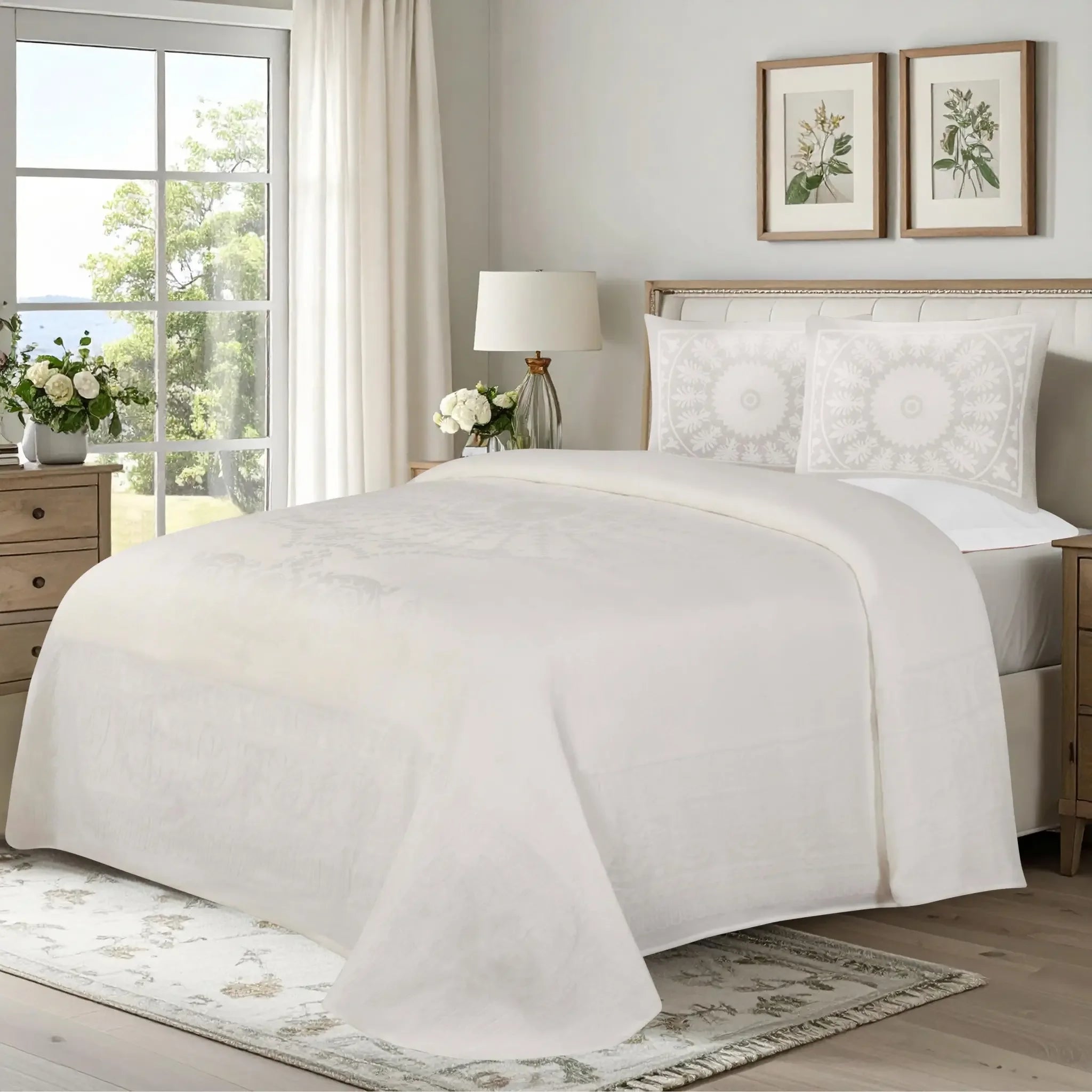 Kymbal Cotton Blend Woven Medallion Jacquard Bedspread Set - Bedspread by Superior Brand