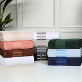 Larissa Cotton Geometric Border 3 Piece Assorted Towel Set - Towel Set by Superior Brand
