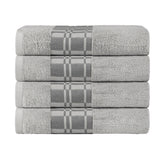 Larissa Cotton Geometric Border Bath Towel Set of 4 - Bath Towel by Superior Brand