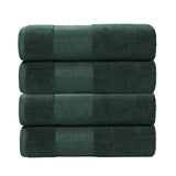 Larissa Cotton Geometric Border Bath Towel Set of 4 - Bath Towel by Superior Brand
