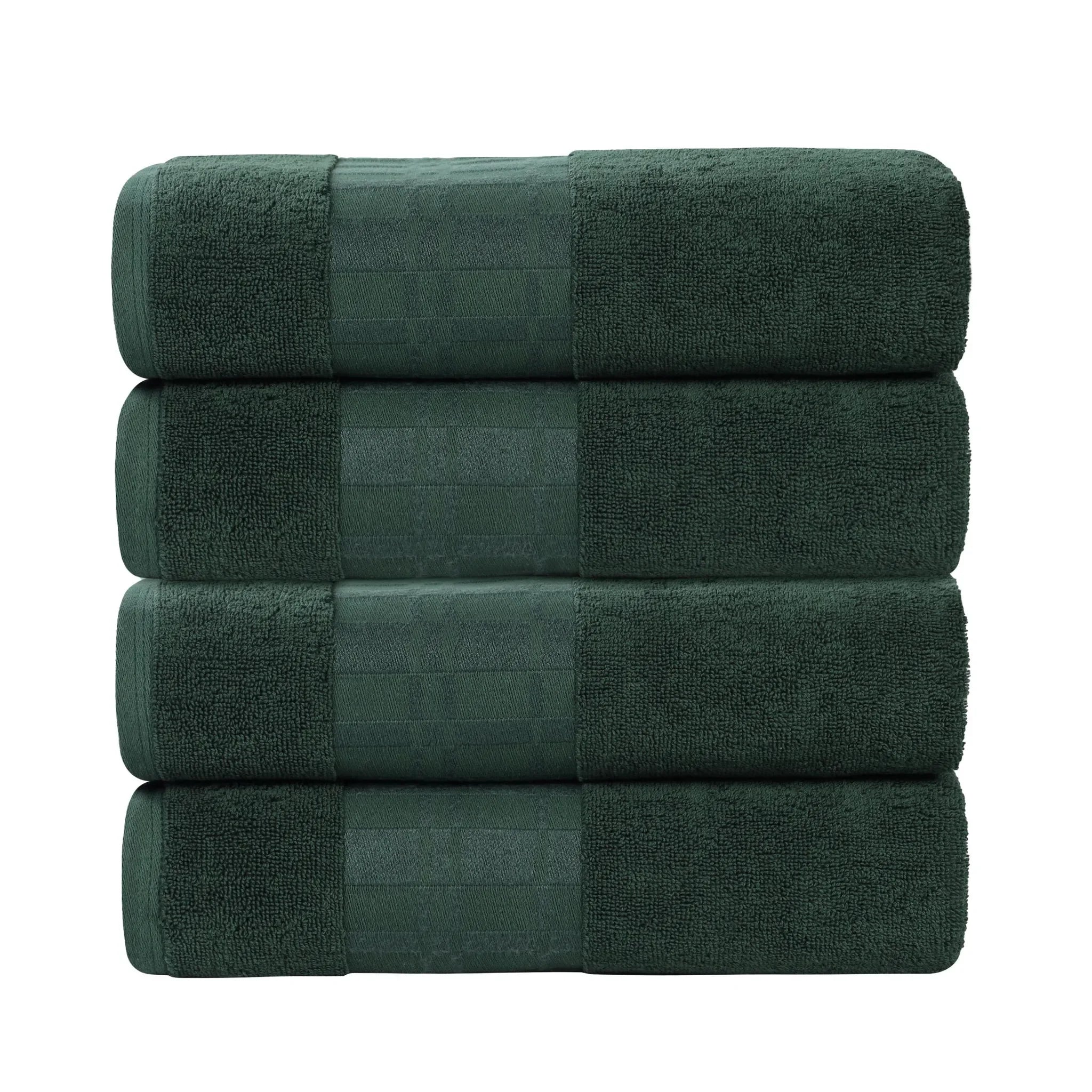 Larissa Cotton Geometric Border Bath Towel Set of 4 - Bath Towel by Superior Brand