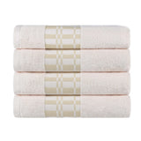 Larissa Cotton Geometric Border Bath Towel Set of 4 - Bath Towel by Superior Brand