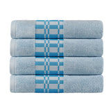 Larissa Cotton Geometric Border Bath Towel Set of 4 - Bath Towel by Superior Brand